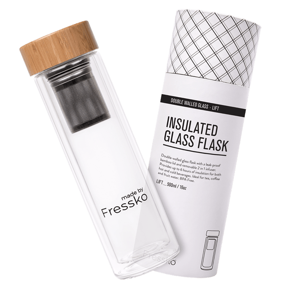 Glass Infuser Flask | LIFT - 500ml Made By Fressko Insulated Glass